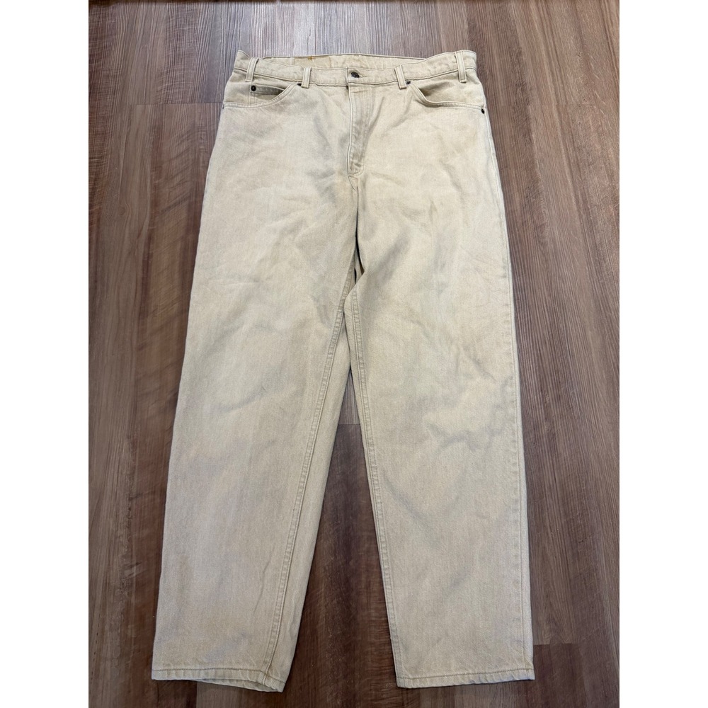 Levi 550 Jeans Mens 38x30 Tan Relaxed Fit Tapered Leg Orange Tab USA Made